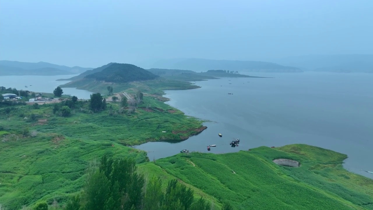 河南洛阳黄河沿黄公路航拍视频素材