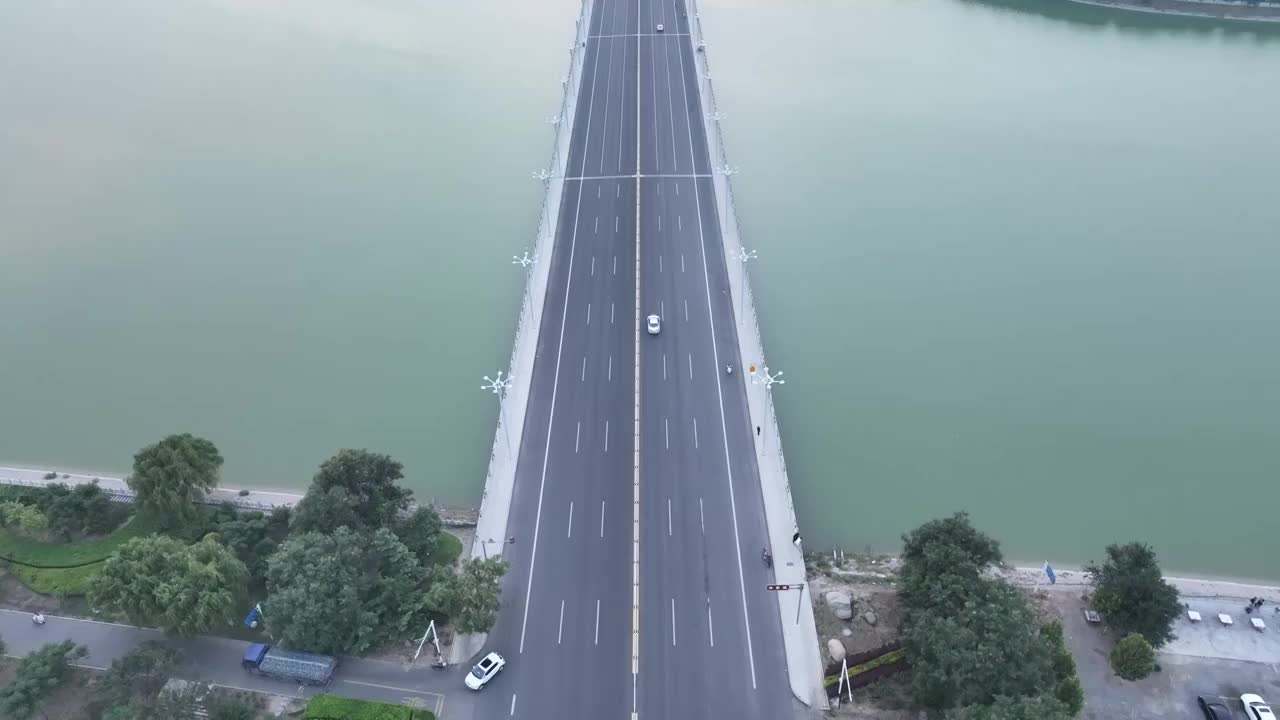 航拍东营广饶孙武湖视频素材