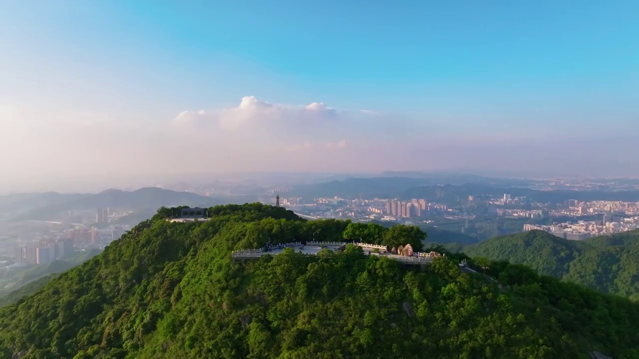 深圳阳台山观景台城市全景视频素材