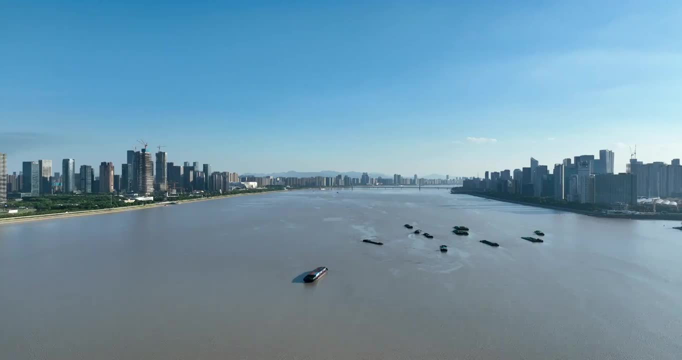 杭州钱塘江两岸风景视频素材