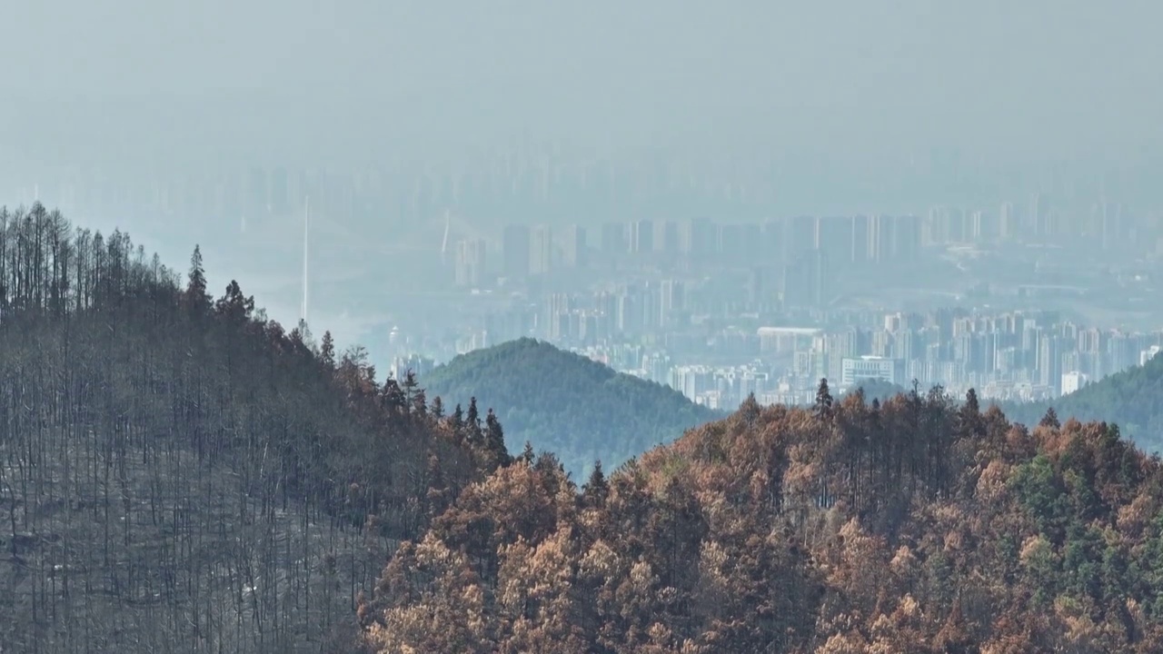 重庆巴南山城长焦航拍风光视频素材