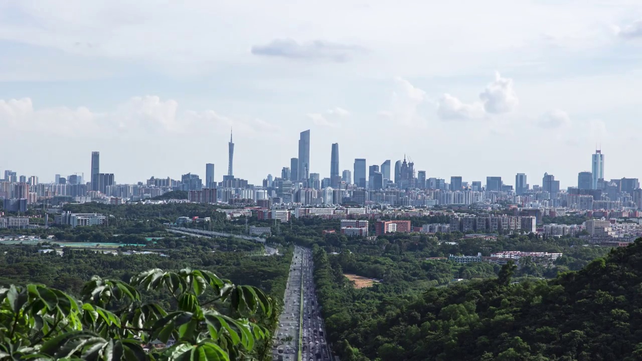 广州CBD道路车流延时视频素材