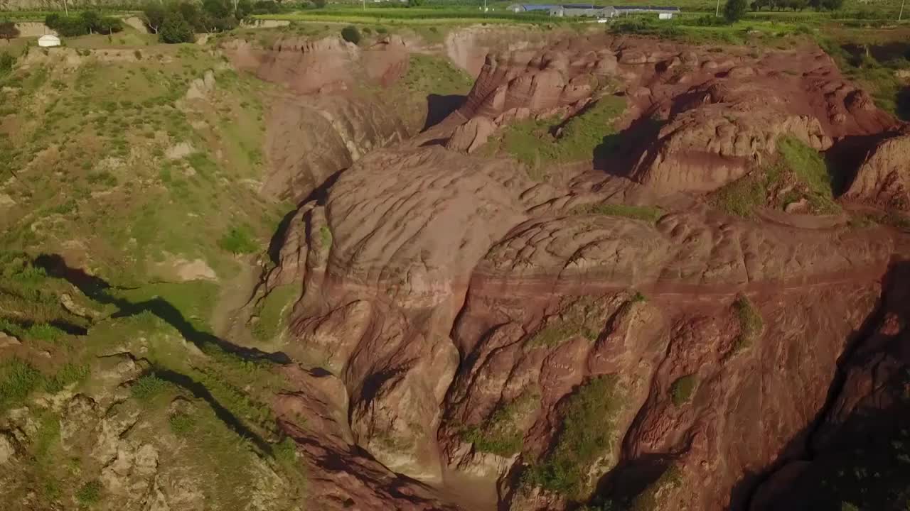 陕西 靖边 龙洲丹霞地貌视频下载