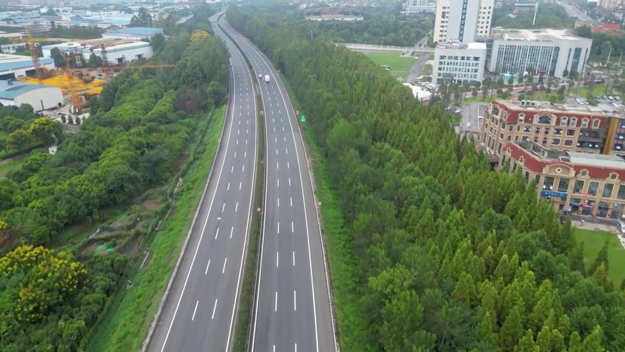 航拍成都郫都区蓉昌高速公路视频素材