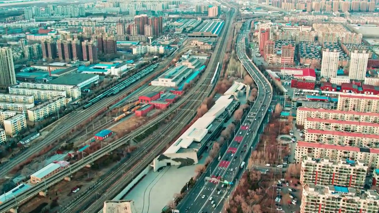 沈阳九一八历史纪念馆城市地标航拍视频素材