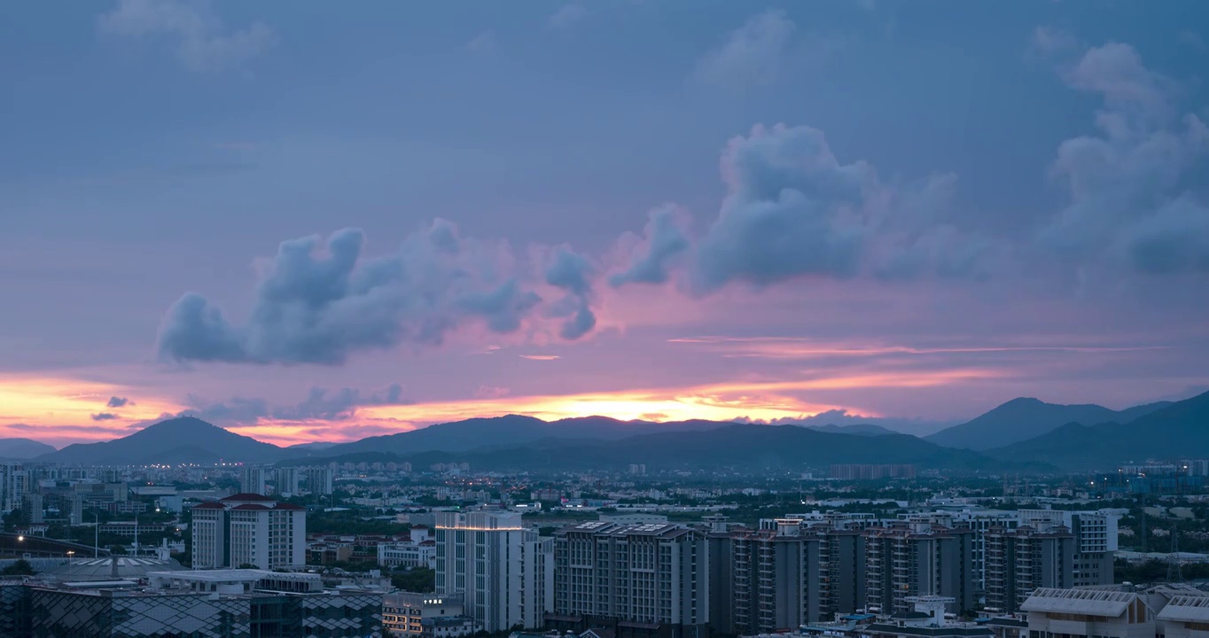 夏季夕阳落日时多变云彩视频下载