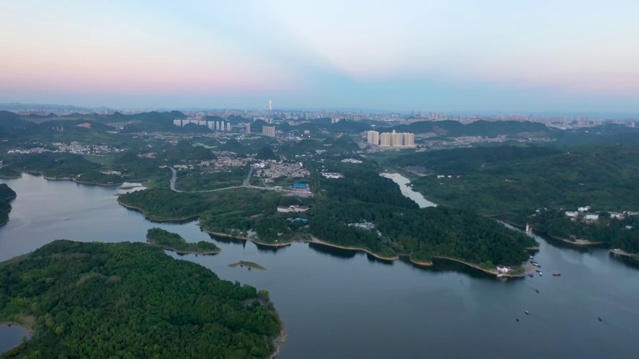 贵州贵阳百花湖全景视频素材