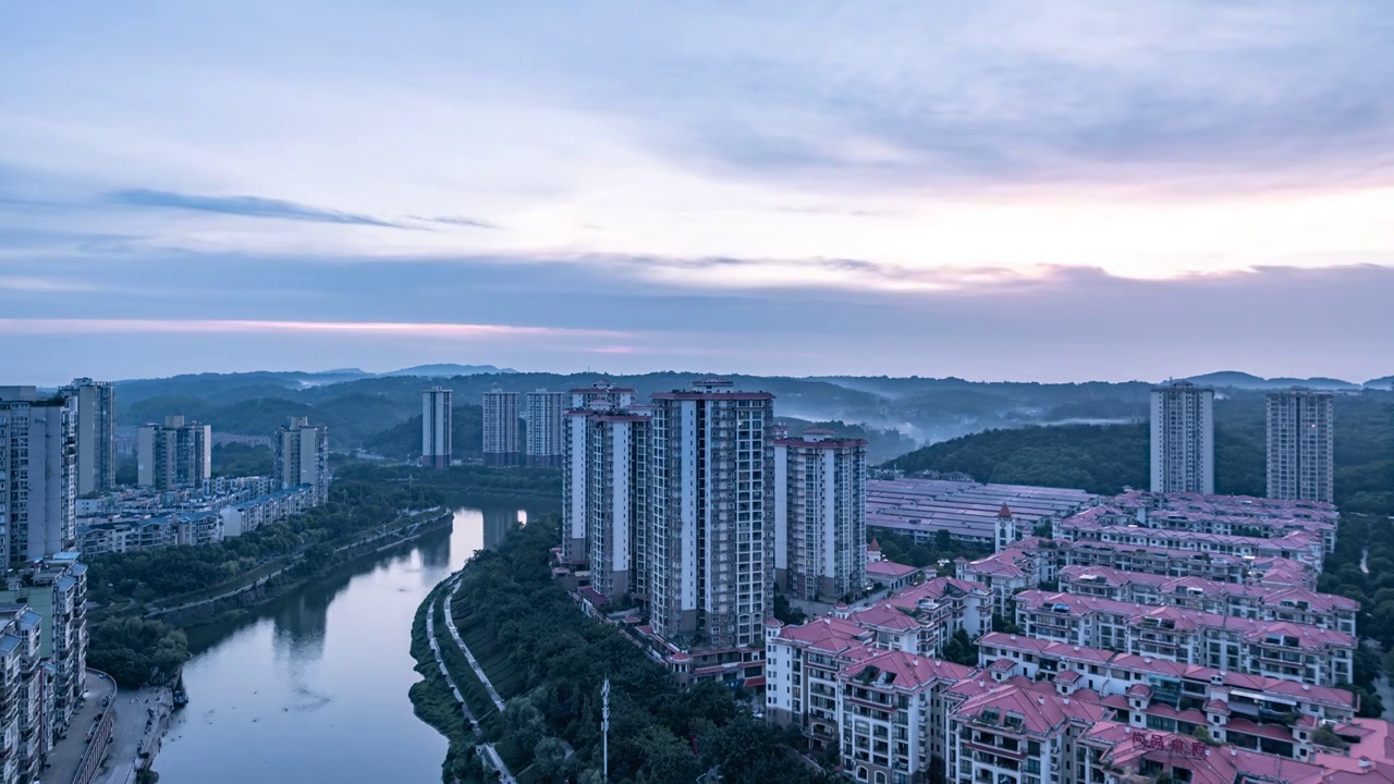 重庆市荣昌区濑溪河城市风光视频素材