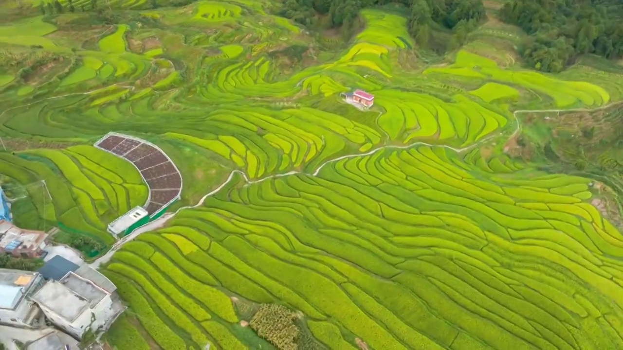 贵州独山县影山镇翁台村的美丽景色视频素材