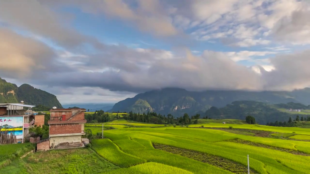 贵州独山县影山镇翁台村的美丽景色视频素材