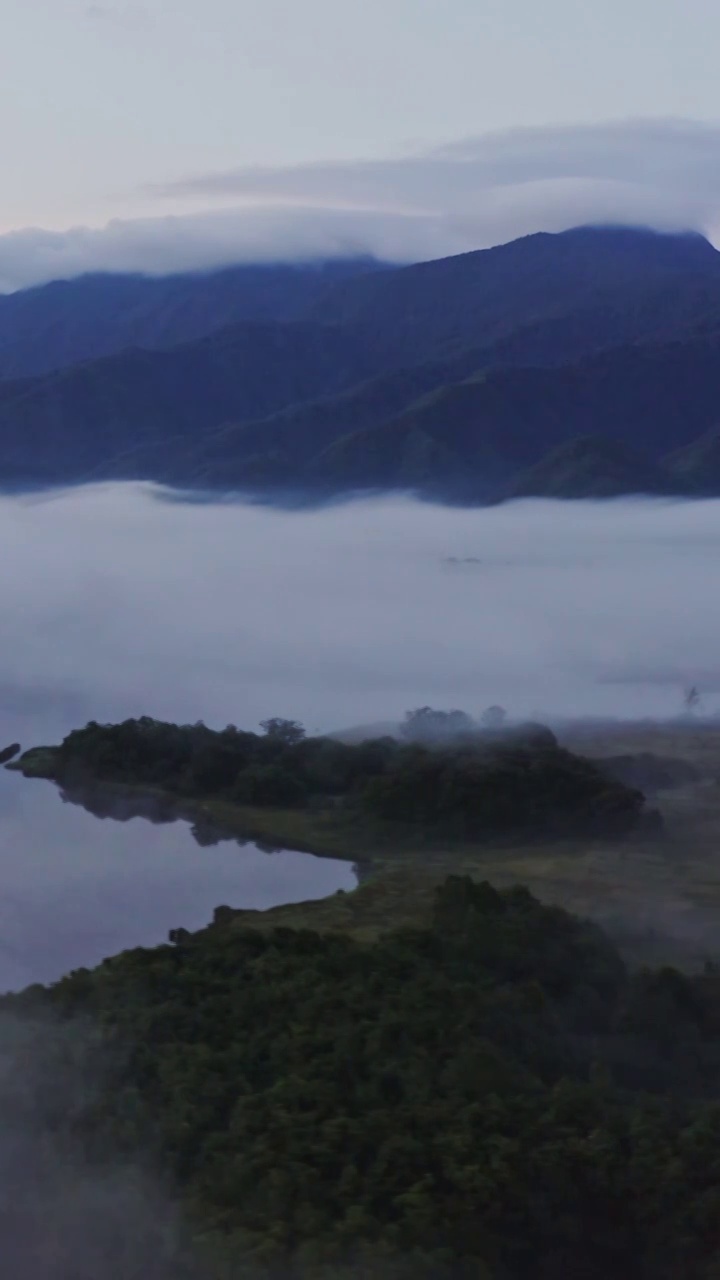 大九湖，大九湖晨雾，清晨的大九湖，航拍大九湖，神农架的湖泊，神农架景区，人间仙境，缥缈，梦幻，五号湖视频素材