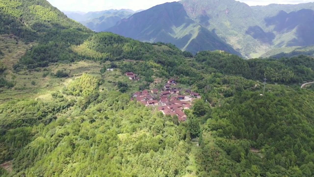 景宁县传统村落陈坪村航拍视频素材