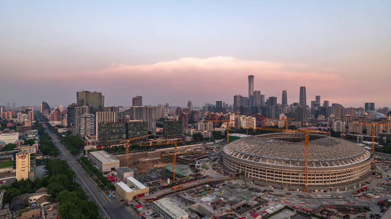 北京市工人体育场与国贸，建设中的工体视频下载