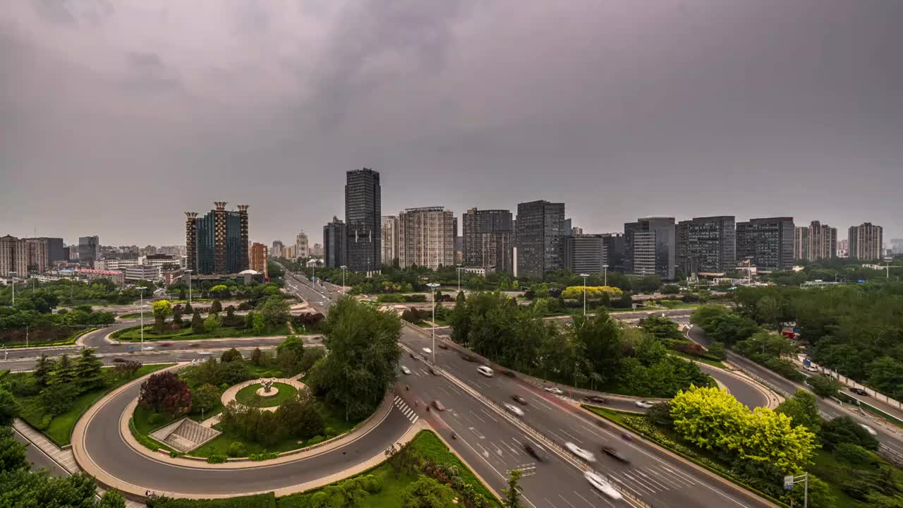 北京市三元桥城市风光视频下载