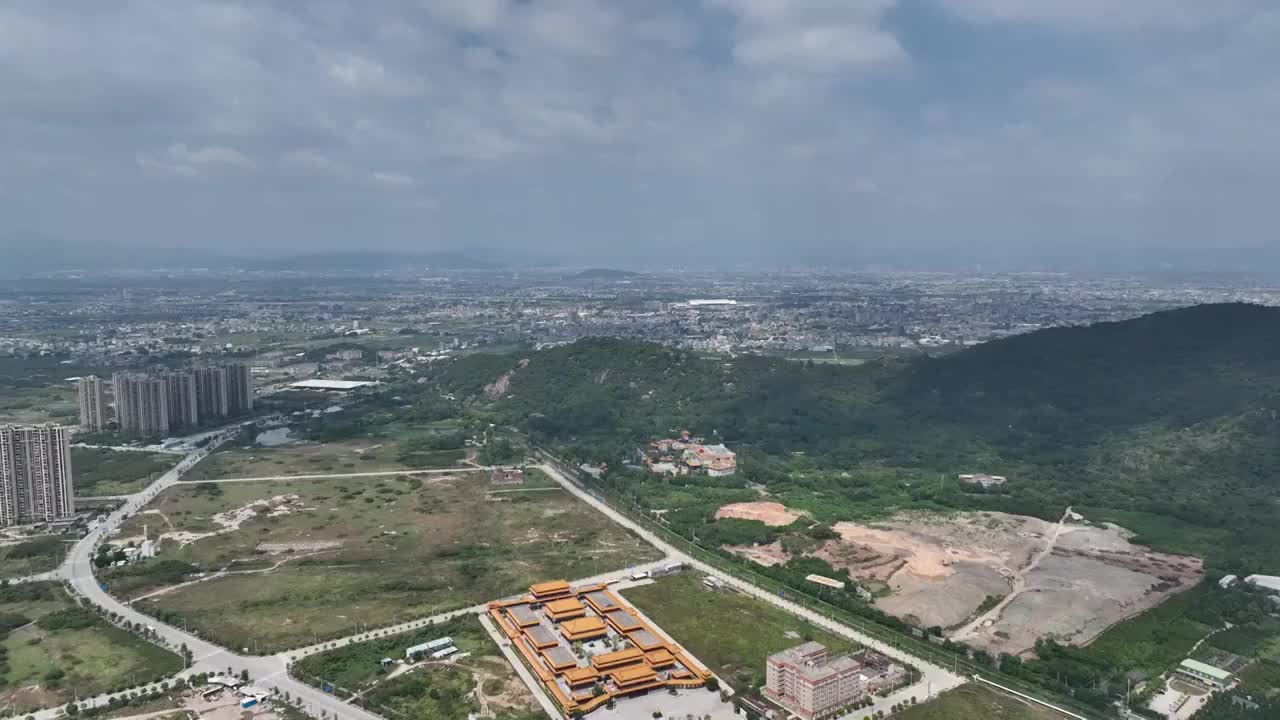 广东省潮州市太安堂麒麟丸非遗博物院麒麟阁中医药科技馆航拍视频素材