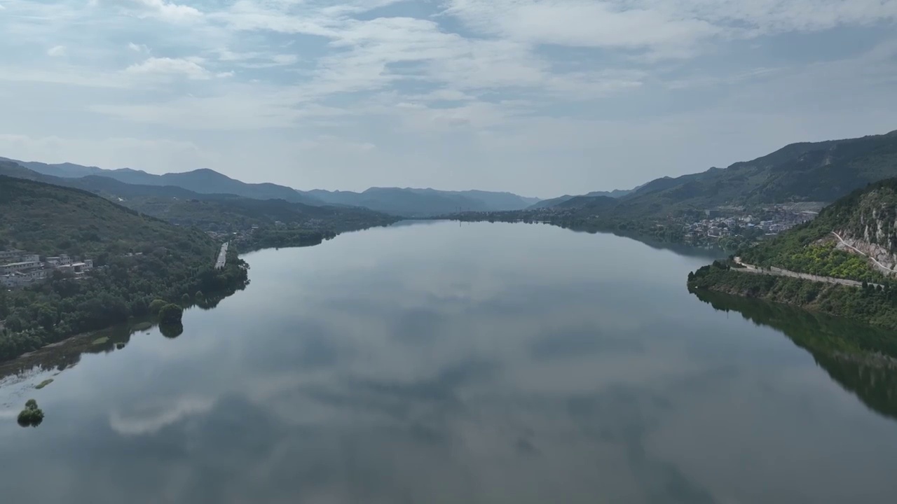 航拍济南锦绣川水库视频素材