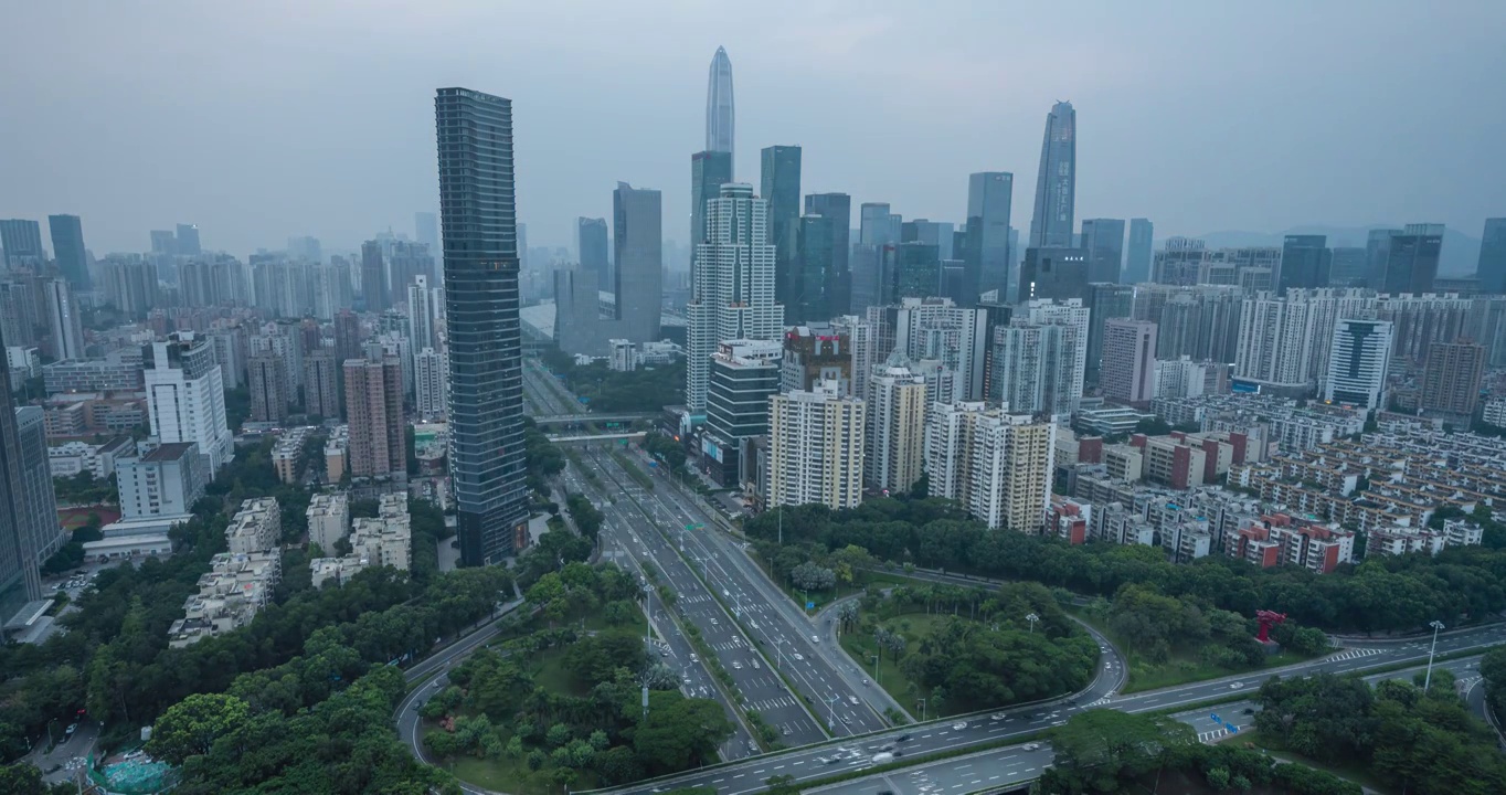 深圳日转夜车流延时视频素材