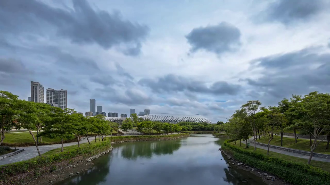 深圳人才公园 深圳湾体育中心视频素材