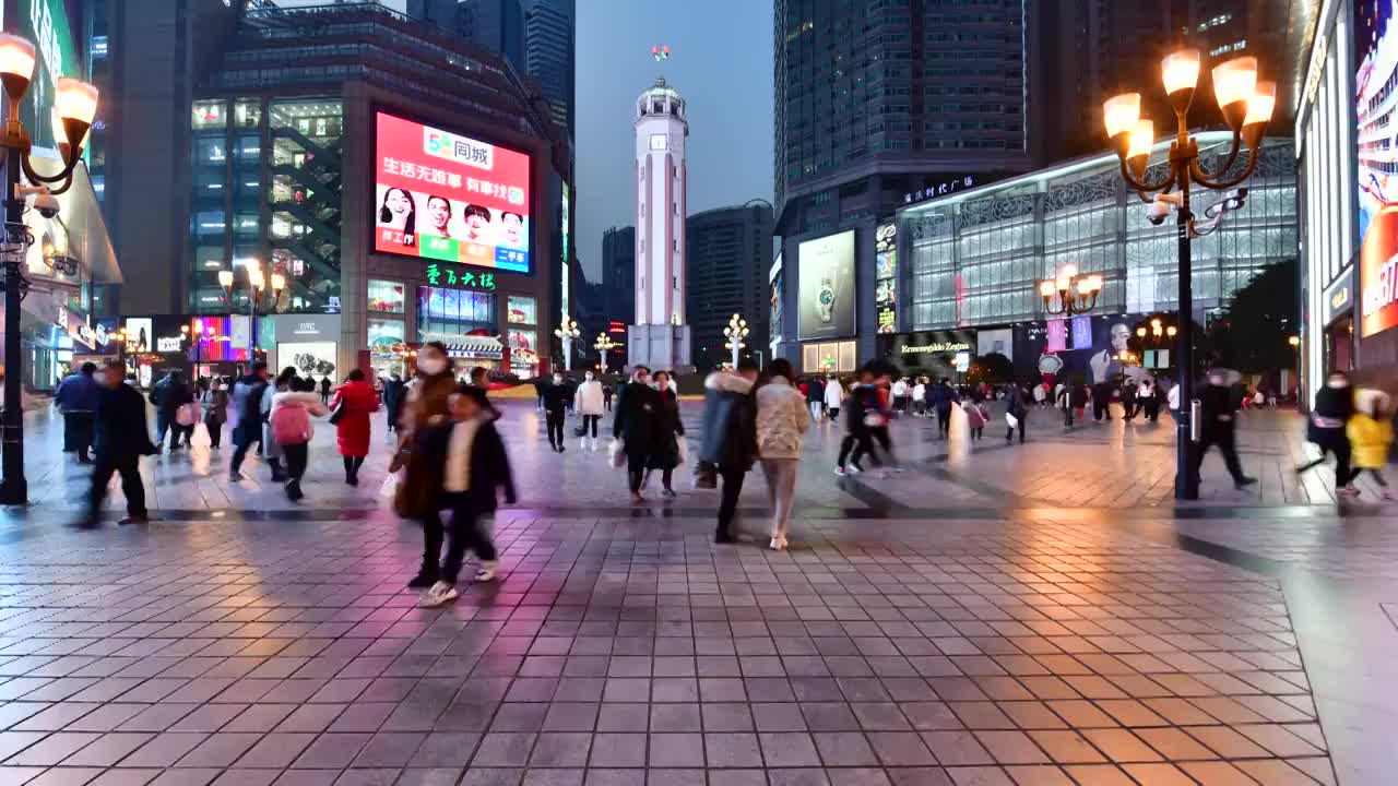 节日中的解放碑（重庆渝中区）视频素材