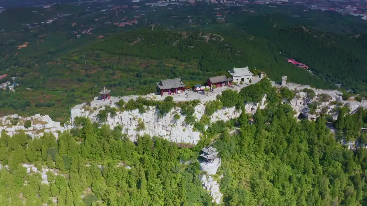 山东省潍坊青州云门山景区航拍视频素材