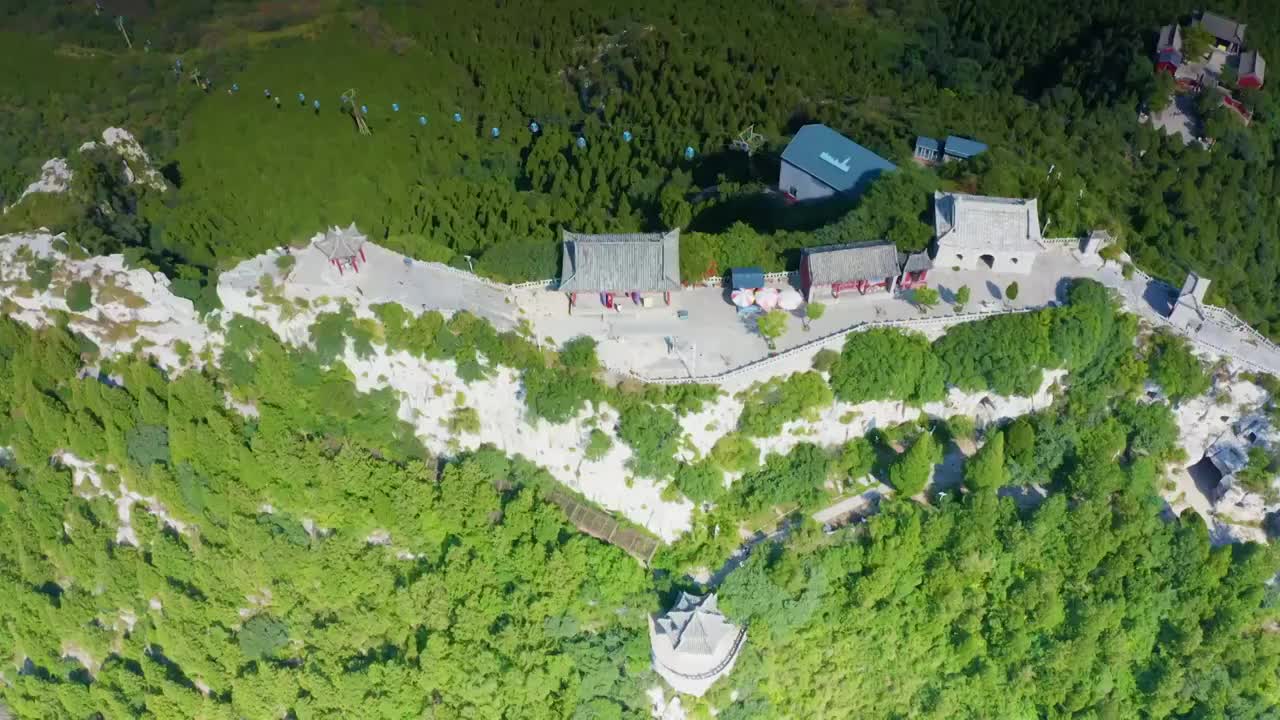 山东省潍坊青州云门山景区航拍视频素材