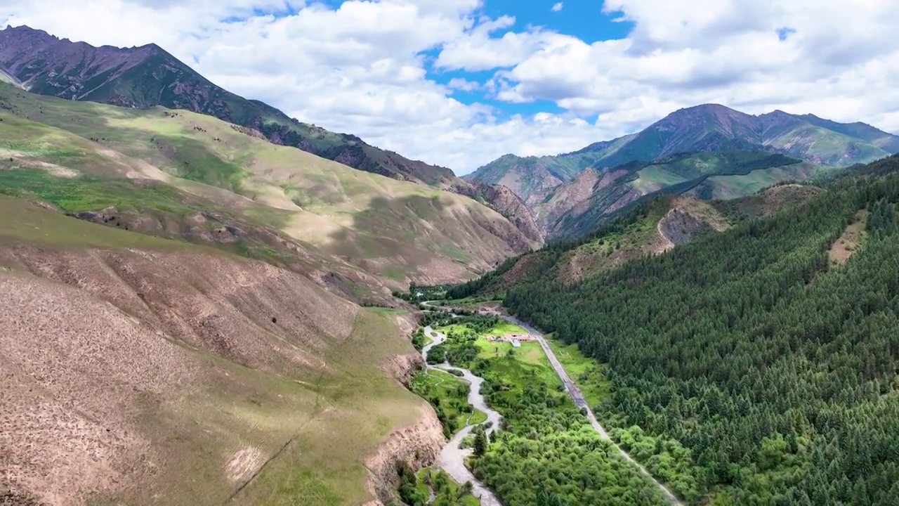 航拍祁连山风景，祁连山国家公园自然保护区视频素材