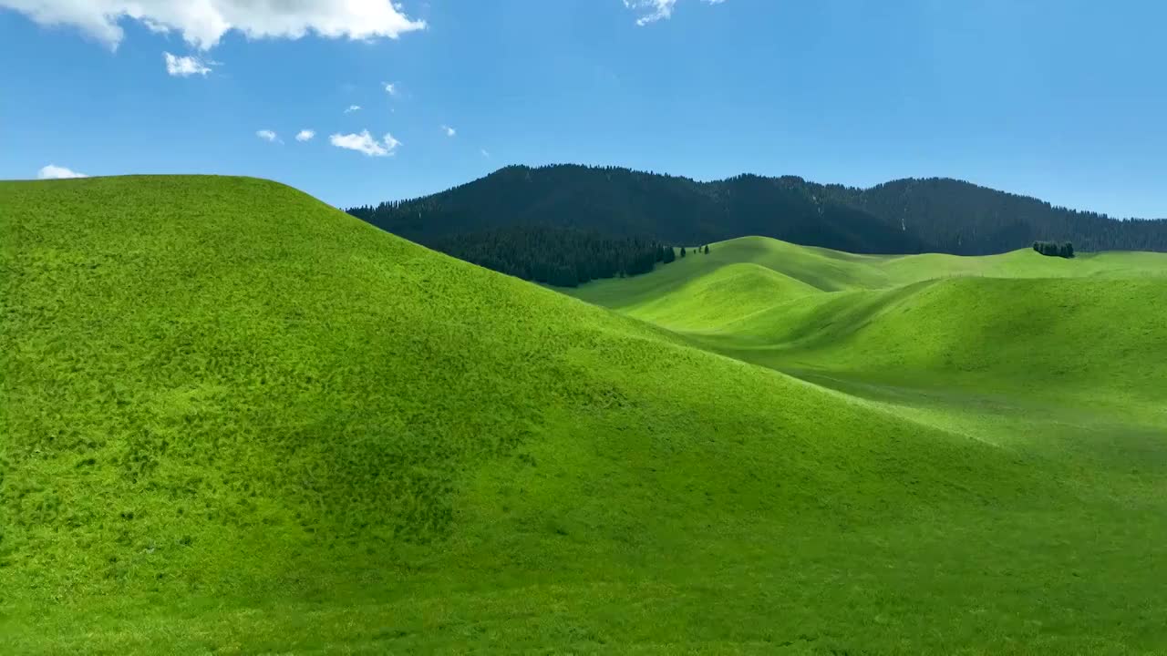 航拍新疆昭苏草原风景视频素材