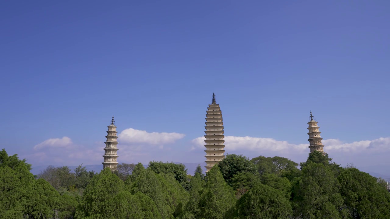 云南大理崇圣寺三塔延时摄影视频素材