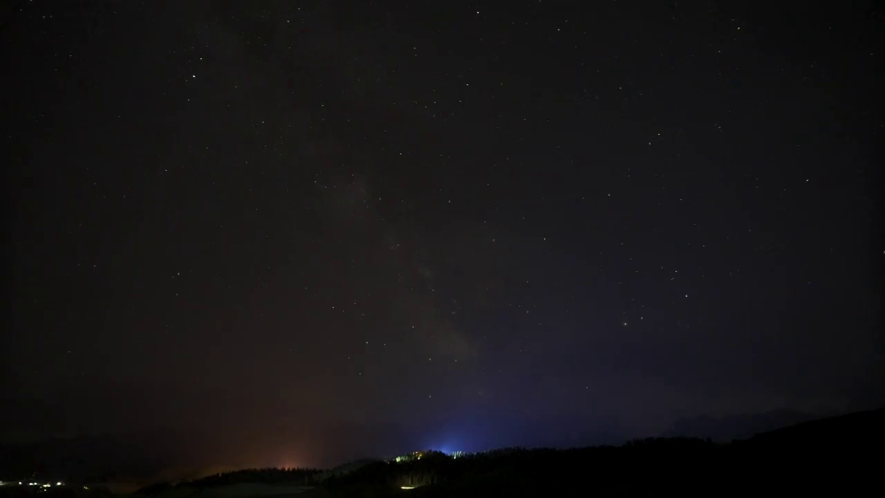 新疆江布拉克的银河星空延时视频素材