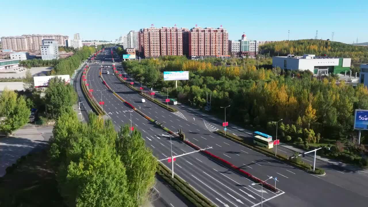 国庆期间的城市道路视频素材