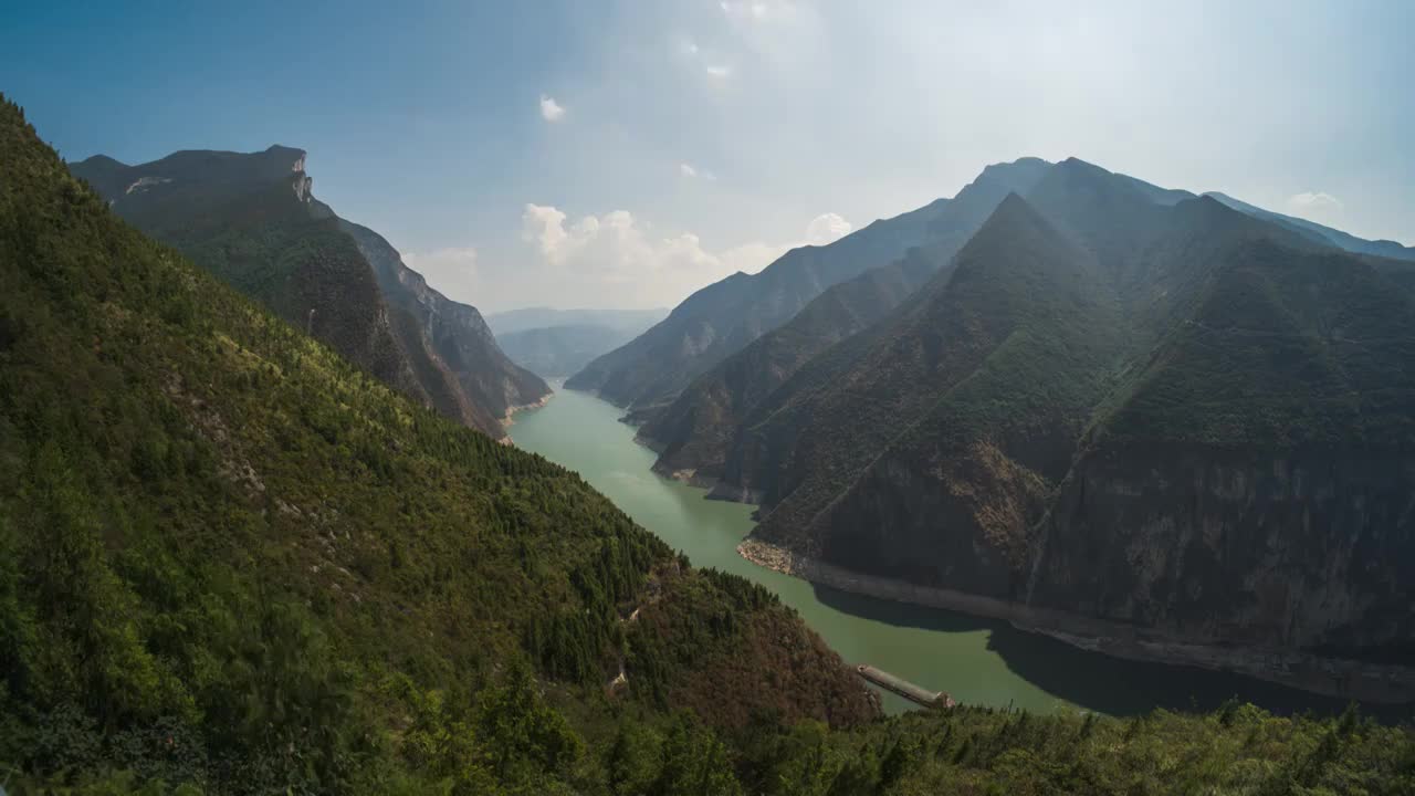 8K60P重庆奉节瞿塘峡风光延时视频视频素材