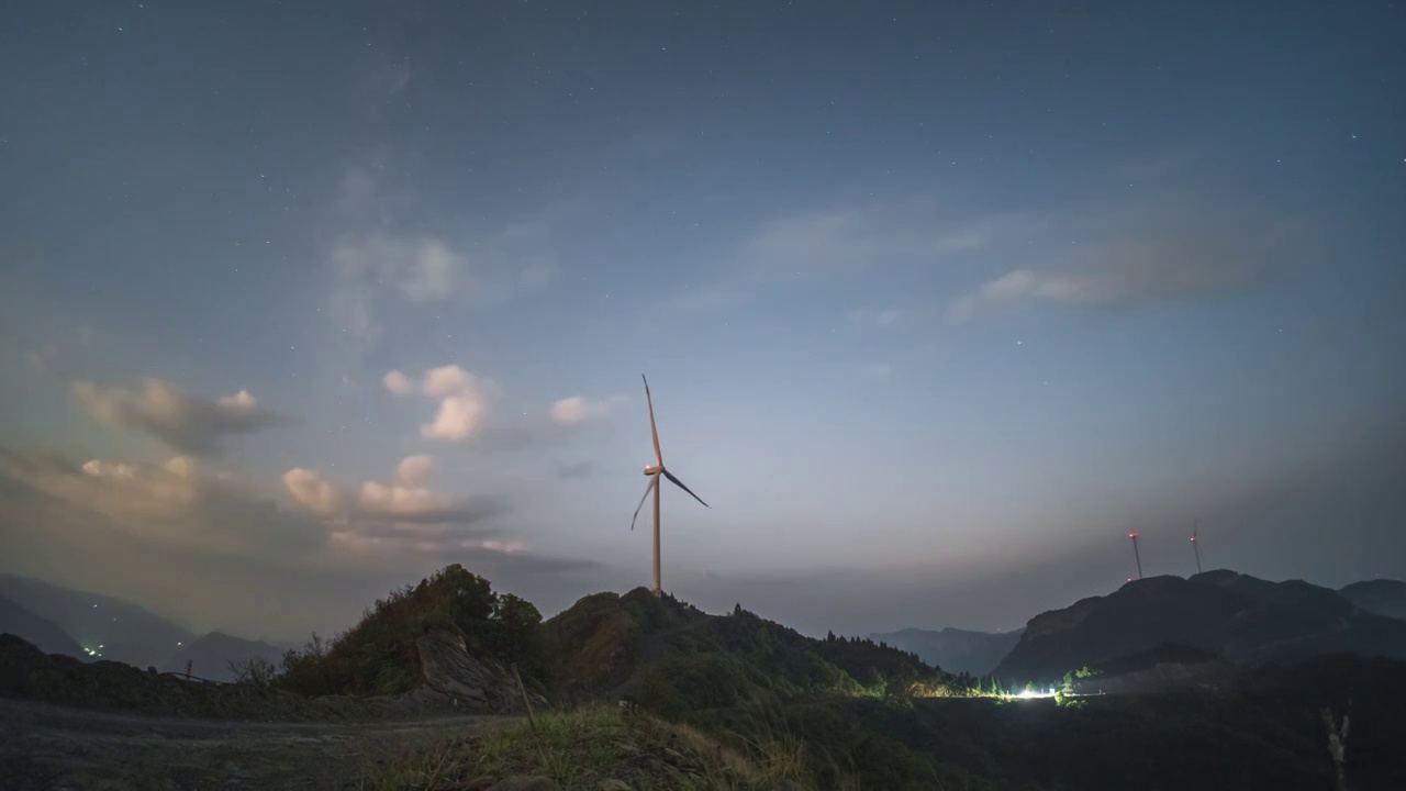 8K30P重庆丰都七跃山日转夜风光延时视频视频素材