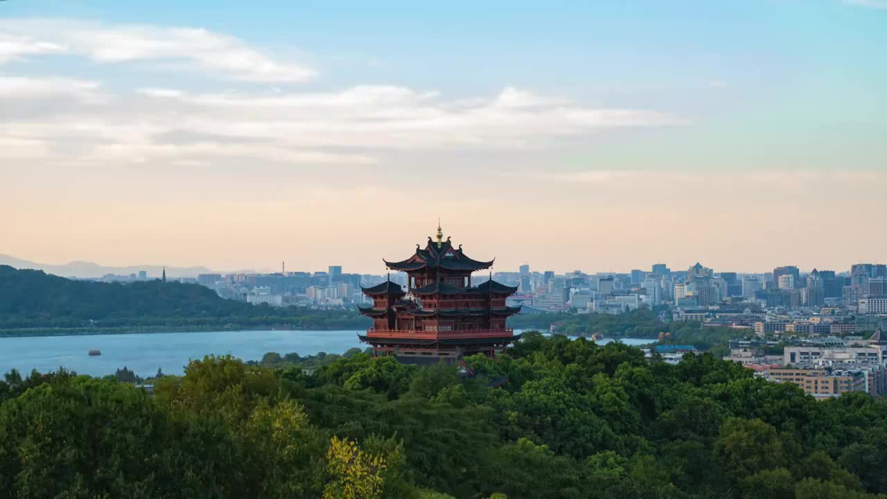 杭州吴山景区城隍阁视频素材