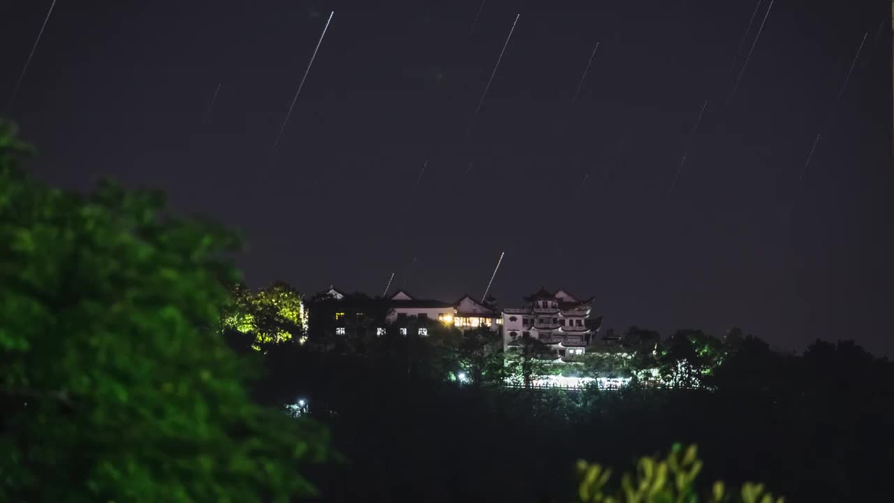 中国郴州苏仙岭南禅寺星空延时视频视频下载