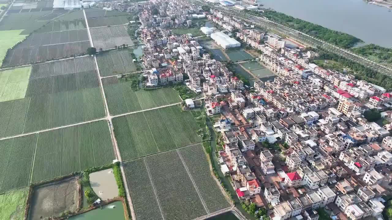 航拍福建漳州龙海田园风光视频素材