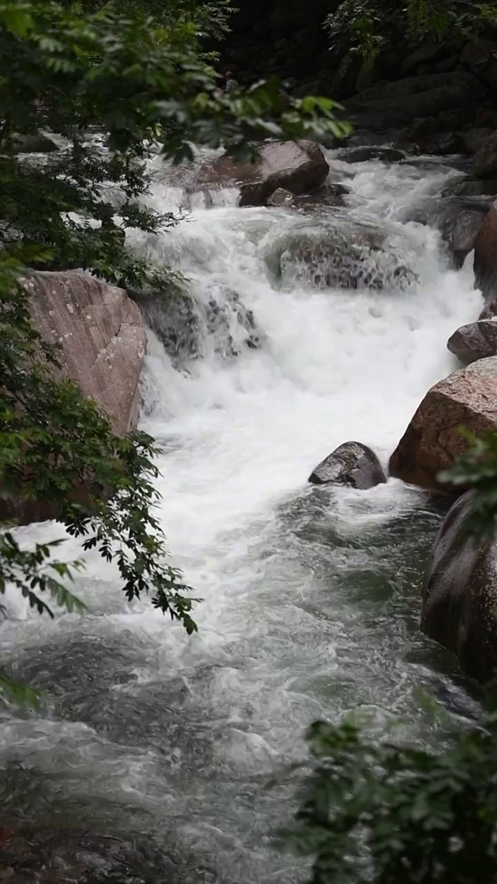 山东青岛崂山北九水雨后视频素材