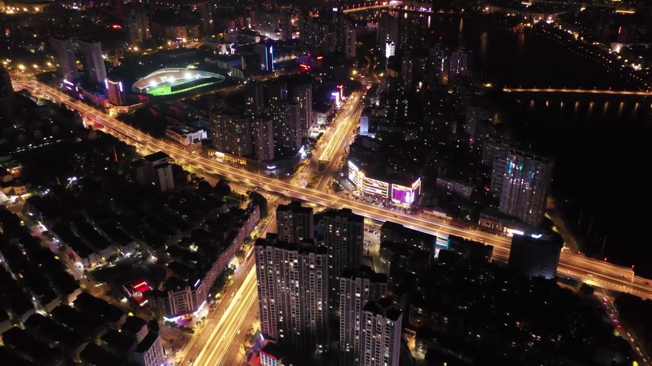 赣州十字路口夜景视频素材