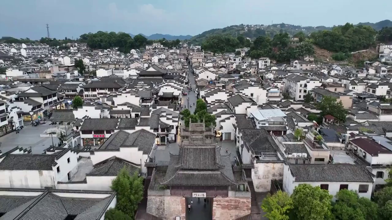 安徽省黄山市歙县城区夜景视频素材