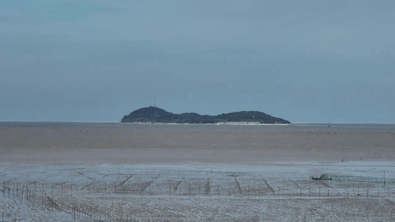 江苏省连云港市赣榆区黄海滩涂秦山岛视频素材