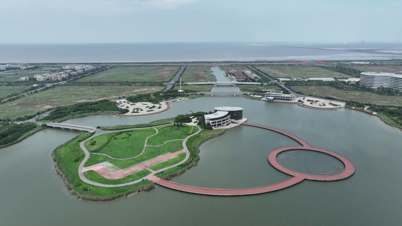 江苏省连云港市连云区徐圩新区云湖风景区视频素材