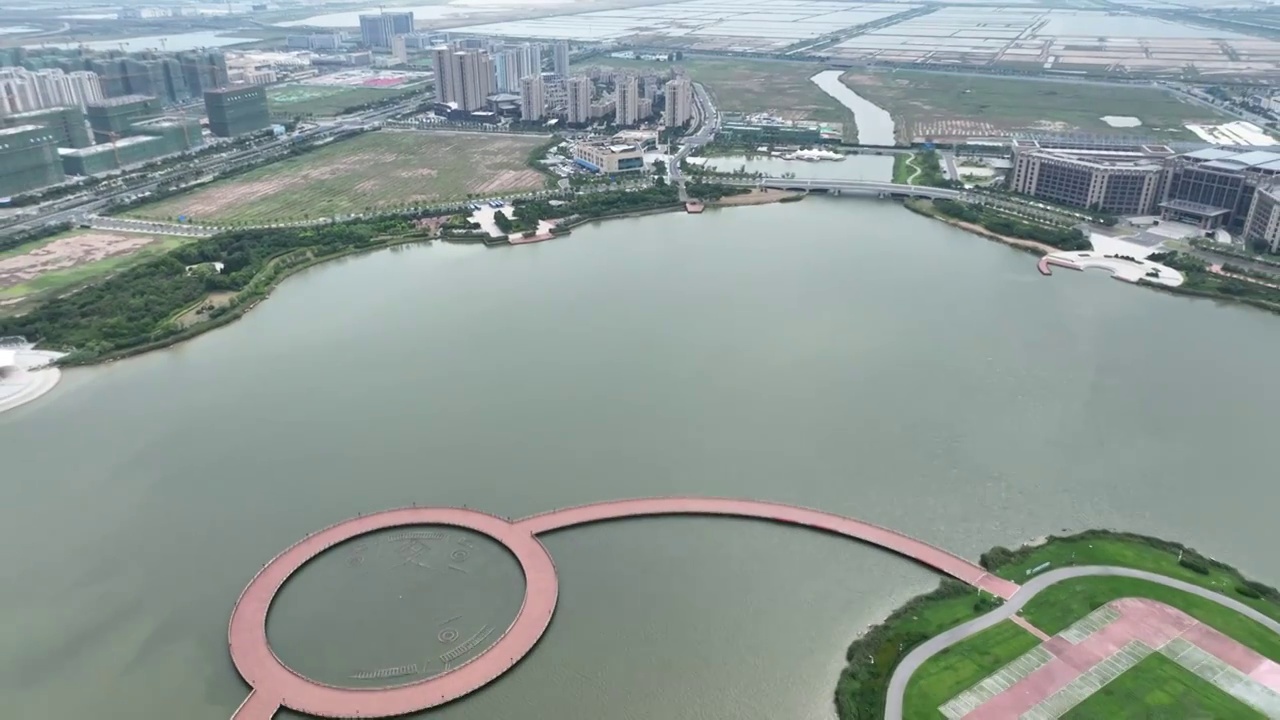 江苏省连云港市连云区徐圩新区云湖风景区视频素材