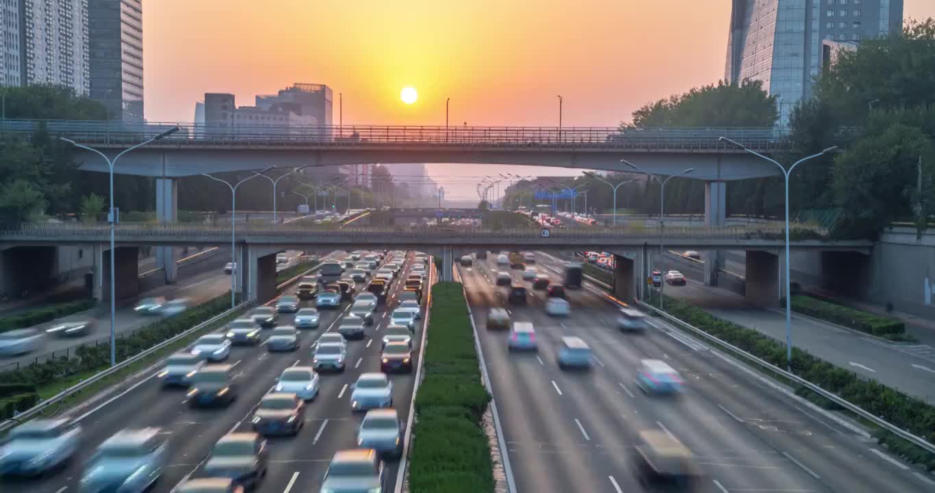 中关村地区日落转夜延时视频素材