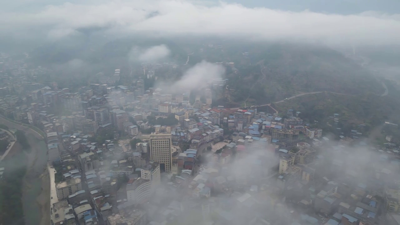 山城云海仙境自然美景航拍视频（合集）视频素材