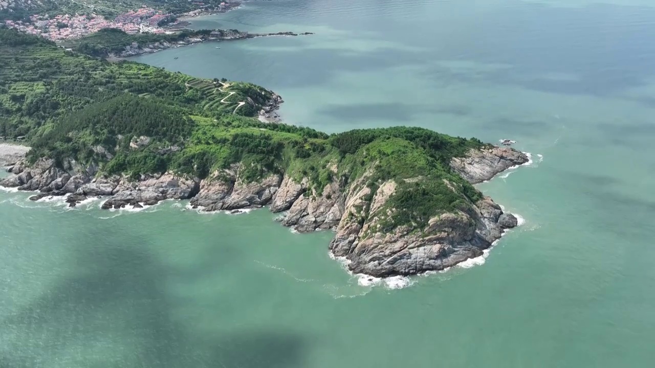 青岛崂山青山村海岸线海岬视频素材