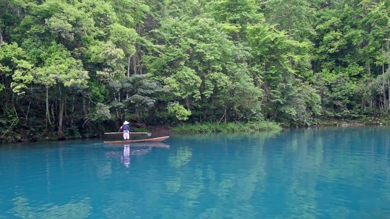 荔波小七孔水潭环境保护视频素材