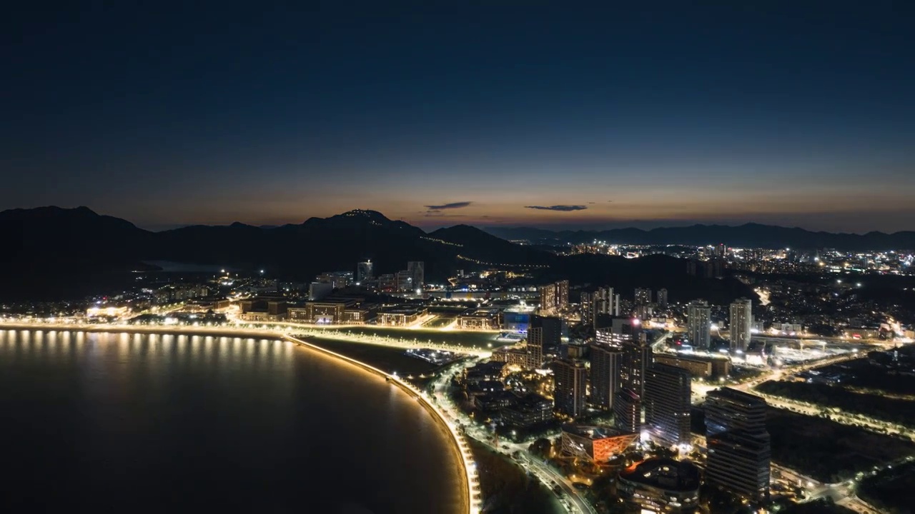 航拍高新区金山夜景延时视频素材