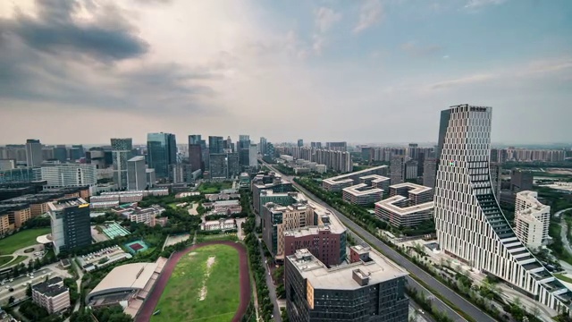 四川成都市高新区欧洲中心美年广场夜景视频素材