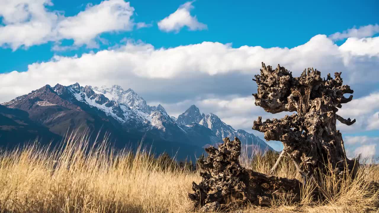 云南丽江玉龙雪山延时摄影视频素材