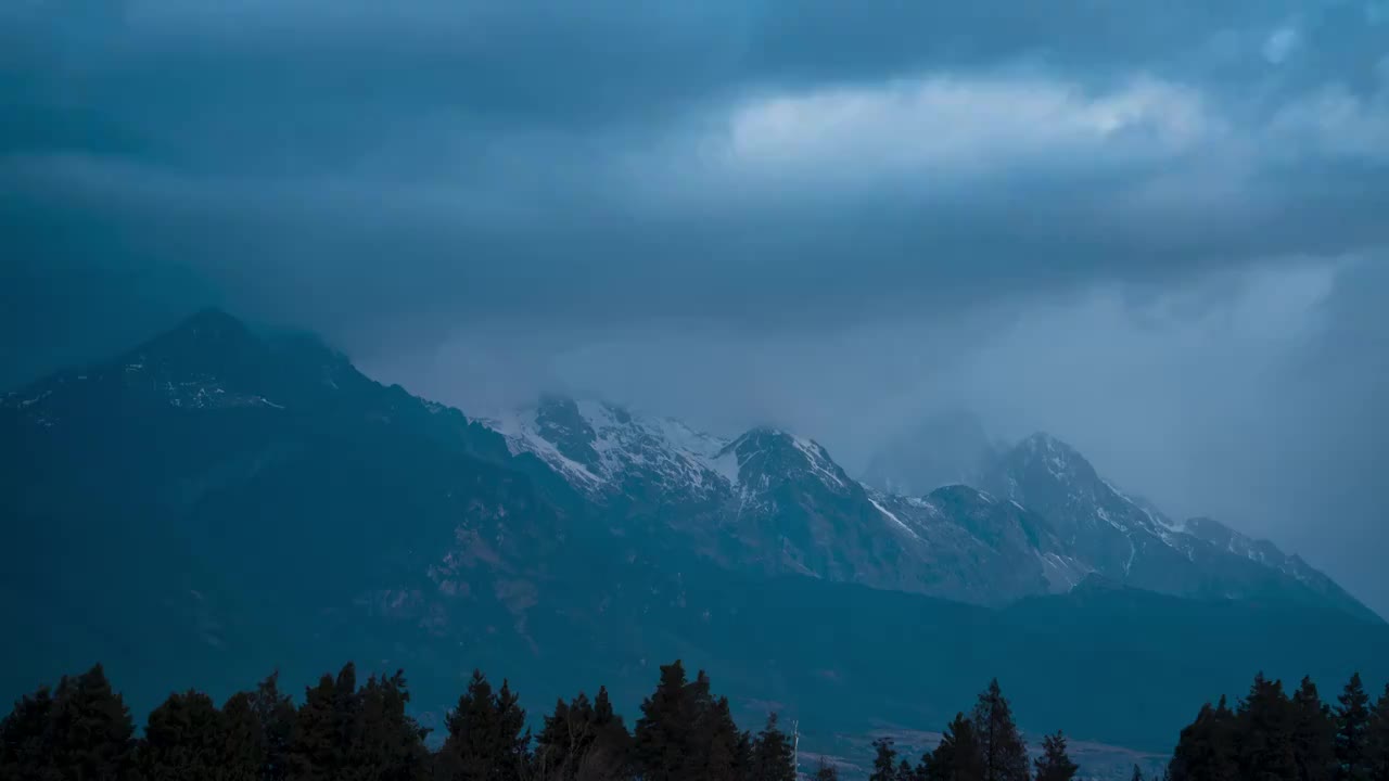 云南丽江玉龙雪山延时摄影视频素材