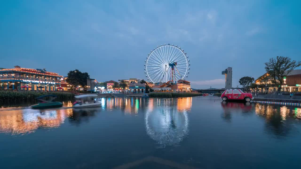 广东省佛山市顺德区顺德摩天轮视频素材